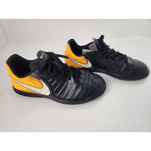 Nike Tiempo X Black & Yellow Astro Turf Football Shoes Size 5Y - Picture 5 of 9